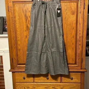 Be-Girl Gray Denim Skirt maxi split is up both sides